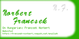 norbert francsek business card